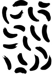 black paint stroke pattern. Vector graphics