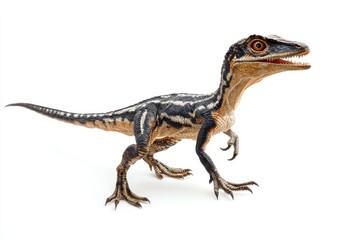 Obraz premium Black and Tan Dinosaur with Open Mouth and Sharp Claws
