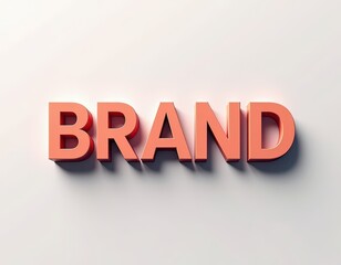 3D red text 'BRAND' on a light grey background.