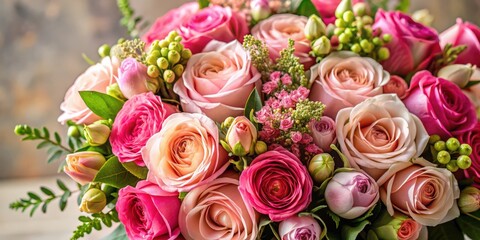 Bouquet of unique pink roses, exotic flowers, pink, roses, bouquet, exotic, unusual, vibrant, botanical, flora, garden