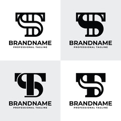 Letters TS Monogram Logo Set, suitable for any business with ST or TS initials