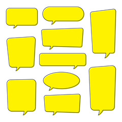 Obraz premium Chat bubble in yellow, quote background, Speech bubble, message box set.