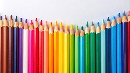 Set of colorful pencils isolated on background, pencils, colors, stationary, art supplies, drawing, back to school, education