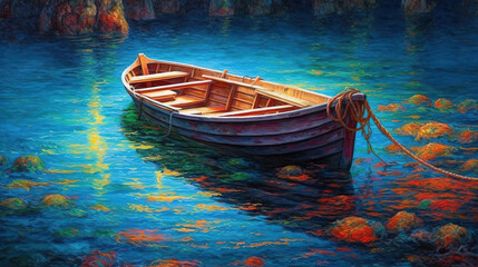 leuchtende Segel am Boot