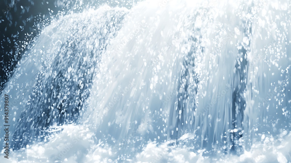 Aufkleber close-up view of a water feature with spray and foam