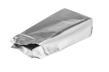 White shiny empty aluminum foil wrap