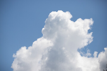 White clouds on blue sky, cloudy sky background.