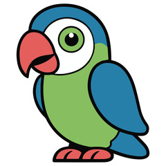 Cute Parrot cartoon vector illustration