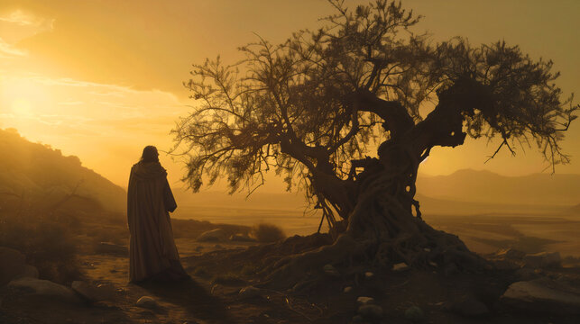 Jesus Christ and withered fig tree
Christian God of Bible and symbolism behind it.