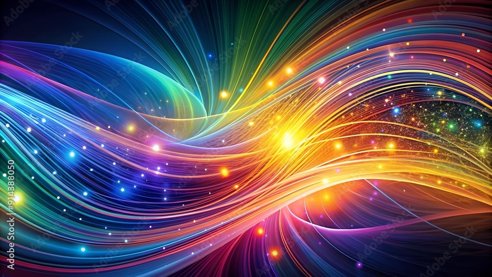 Poster abstract data flow: a visual symphony of information ai generated