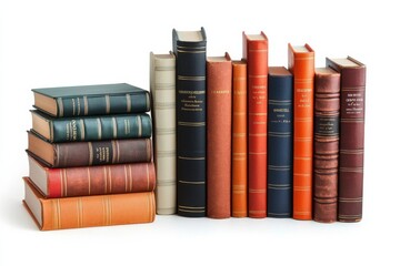 Naklejka premium Books Collection on Isolated white background created with generative ai
