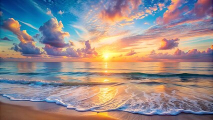 Fototapeta premium Whispers of Dawn - A Pastel Symphony of Light and Mist Generative AI