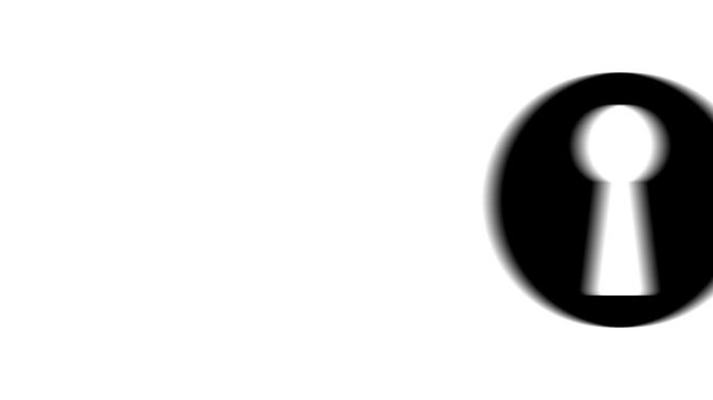 Animation set, keyhole symbol. Animations: transparency, zooms, transition top to down, transition left to right, slide up to down, slide left to right