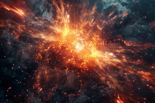 A mesmerizing display of radiant energy emanating from the center, filling the space with vibrant hues. The image exudes dynamism and vitality.