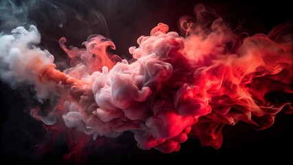 Fototapeta premium Crimson Trails: A Symphony of Smoke and Light AI Generated