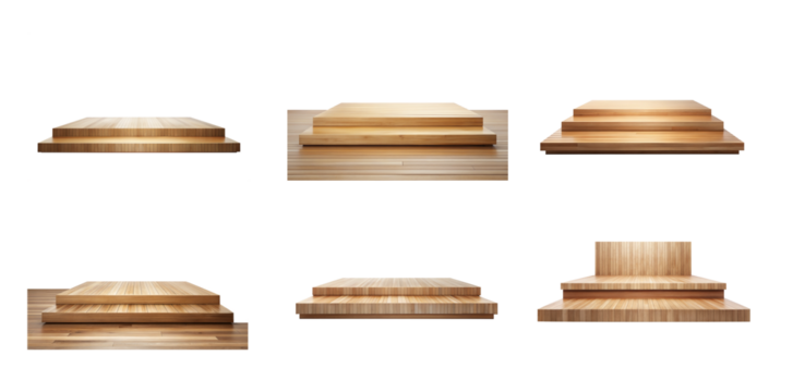 Graphic Wooden Podium, Transparent Background