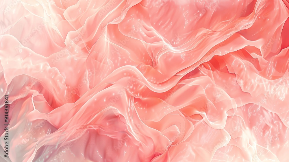 Leinwandbilder pastel coral texture with abstract fluid wave patterns and soft hues