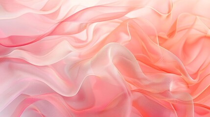 Fototapeta premium Abstract fluid wave design in coral with pastel gradients creating a smooth texture