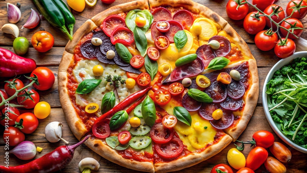 Poster a slice of the world: exploring global flavors on pizza generative ai