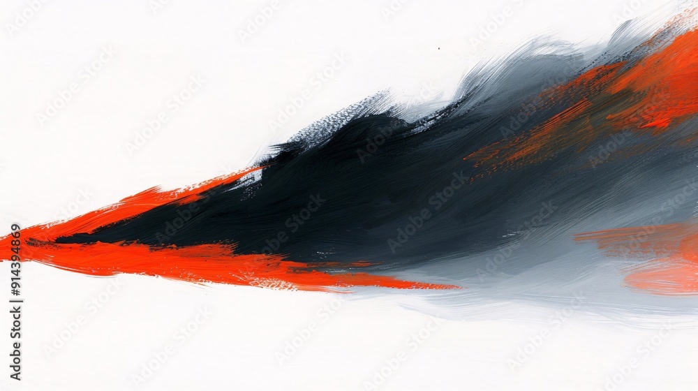 Poster this image showcases an abstract composition with bold red strokes merging into deep black and gray 