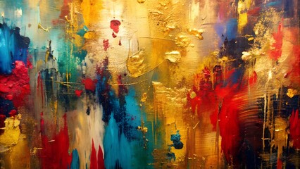 Golden Symphony: A Tapestry of Abstract Expressionism  AI Generated