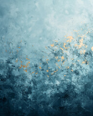 A painting of a blue sky with gold accents