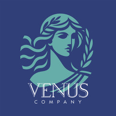 Venus Company - Vector Flat Logo Illustration