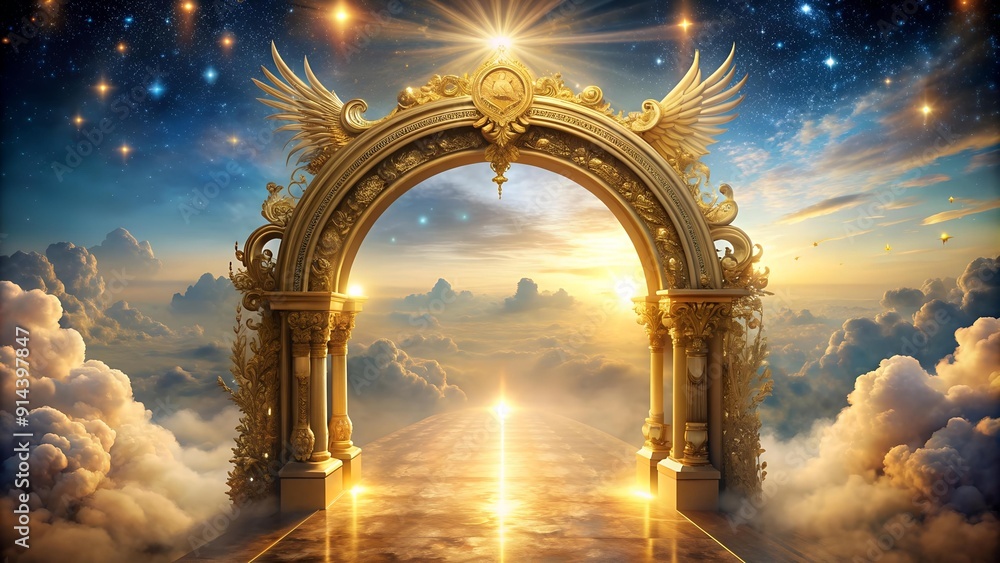 Poster celestial gateway: a glimpse of the divine generative ai