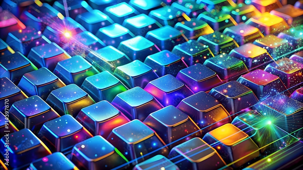 Poster abstract symphony of keys: a generative ai interpretation of typing ai generated