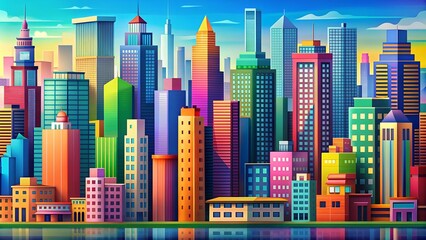 A Cityscape of Vibrant Hues: An Abstract Interpretation of Urban Life  generative AI