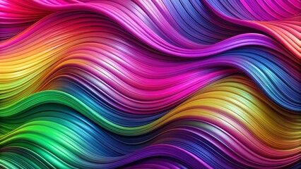 Obraz premium Abstract Rainbow Wave, Abstract , Colorful , 3d , Liquid , Wave