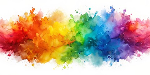 Abstract Watercolor Rainbow Splashes, watercolor painting, vibrant colors, abstract art, rainbow, watercolor, art