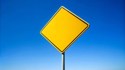 Awaiting Instructions: A Blank Road Sign Against a Clear Blue Sky  generative AI