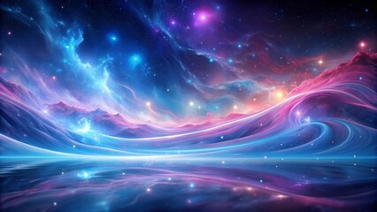 Fototapeta premium Celestial Symphony: A Dance of Cosmic Blues and Pinks generative AI