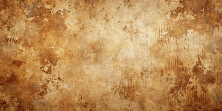 Aged Texture Brown Wall with Water Stains, Digital Illustration, Vintage, Grunge, Abstract, Background