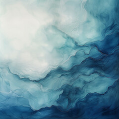 A blue ocean with white clouds