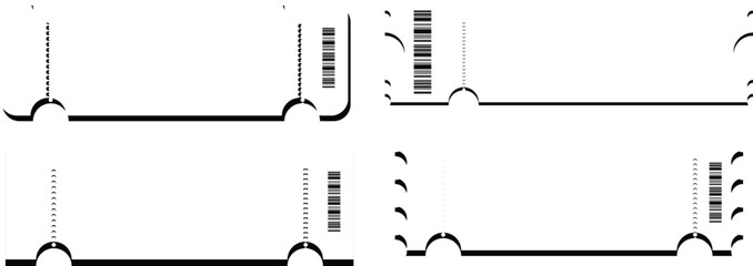 Blank tickets set. Realistic mockup ticket for concert, boarding, lottery, movie and coupon.eps10