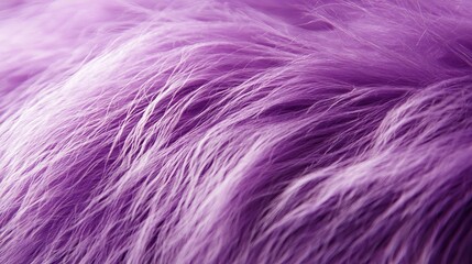 Fototapeta premium Close-up of fluffy vibrant purple fur texture in soft focus, perfect for backgrounds and textile design