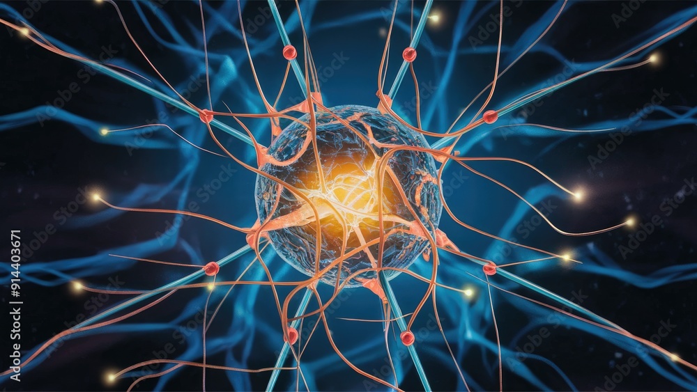 Poster illustration of a recurrent neural network structure