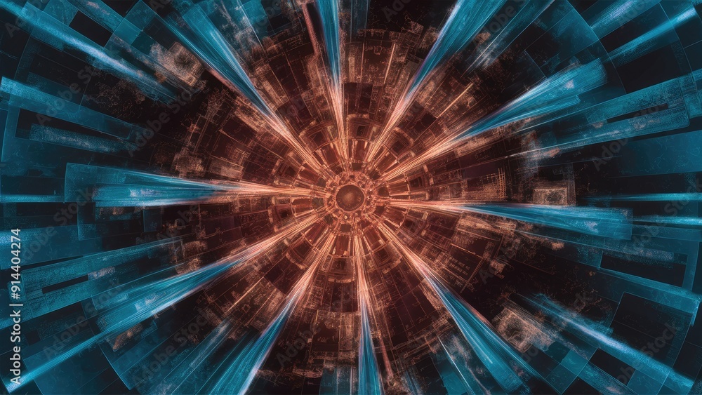 Poster abstract 3d fractal technology background rendering
