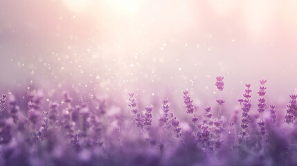 A field of purple flowers with a soft, dreamy background