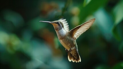 Fototapeta premium Hummingbird in Flight with Blurred Background.