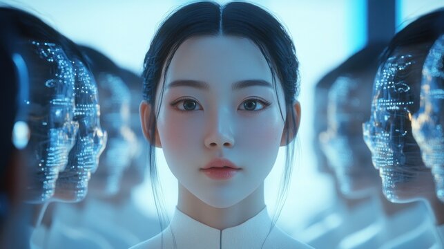 Digital Identity: A Woman with a Digital Overlay