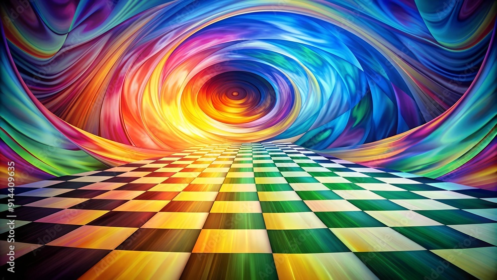 Poster chessboard abstract: a symphony of strategy and color generative ai
