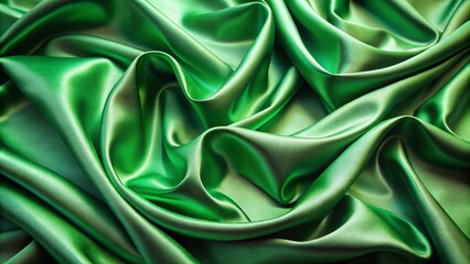Obraz premium Emerald Green Satin Drapery, Silk, Fabric, Texture, Background