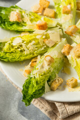 Healthy Caesar Salad Spears Appetizer