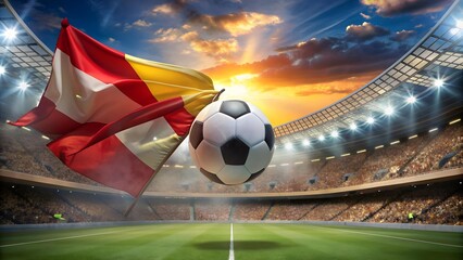 Fototapeta premium Clash of the Titans: Spain vs England - A Footballing Showdown at the Euro 2024 Final Generative AI