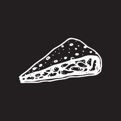 Tortilla illustration on isolated black color background