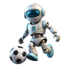 robot playing football 3d illustration