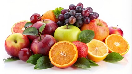 Fresh Fruit Medley Apples, Oranges, Grapes, and Lemons, fruit , healthy , organic